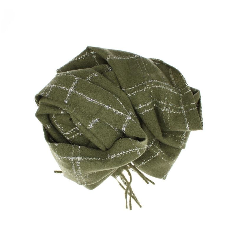 Fashion, accesorii si bijuterii - Femei - Accesorii femei - Esarfe si fulare femei - Esarfa de dama, Buticcochet, casmir, 190 x 65 cm, Kaki - ES2701 - Infinity.ro
