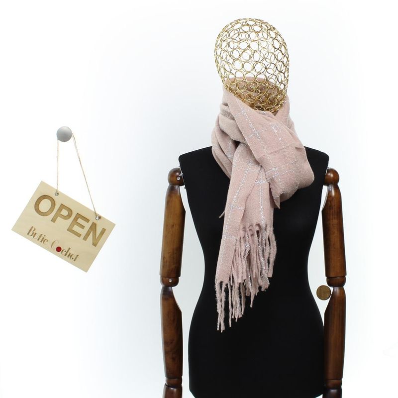 Fashion, accesorii si bijuterii - Femei - Accesorii femei - Esarfe si fulare femei - Esarfa de dama, Buticcochet, casmir, 190 x 65 cm, Roz - ES2699 - Infinity.ro