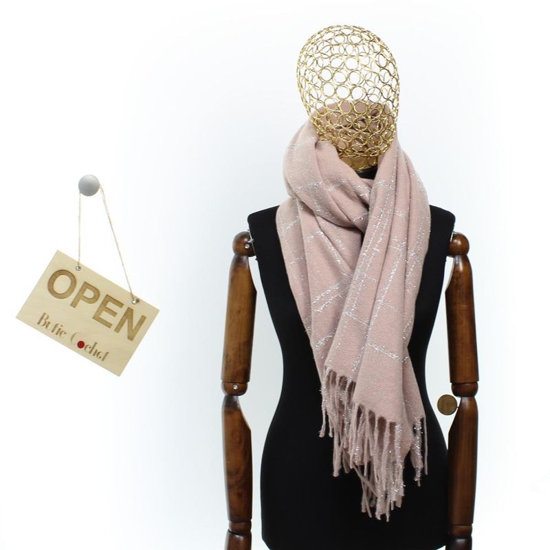 Fashion, accesorii si bijuterii - Femei - Accesorii femei - Esarfe si fulare femei - Esarfa de dama, Buticcochet, casmir, 190 x 65 cm, Roz - ES2699 - Infinity.ro