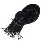 Fashion, accesorii si bijuterii - Femei - Accesorii femei - Esarfe si fulare femei - Esarfa de dama, Buticcochet, casmir, 190 x 65 cm, Negru - ES2696 - Infinity.ro