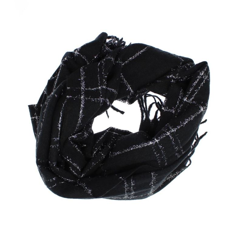 Fashion, accesorii si bijuterii - Femei - Accesorii femei - Esarfe si fulare femei - Esarfa de dama, Buticcochet, casmir, 190 x 65 cm, Negru - ES2696 - Infinity.ro