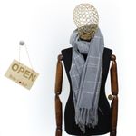 Fashion, accesorii si bijuterii - Femei - Accesorii femei - Esarfe si fulare femei - Esarfa de dama, Buticcochet, casmir, 190 x 65 cm, Gri - ES2703 - Infinity.ro