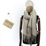 Fashion, accesorii si bijuterii - Femei - Accesorii femei - Esarfe si fulare femei - Esarfa de dama, Buticcochet, casmir, 190 x 65 cm, Bej - ES2711 - Infinity.ro