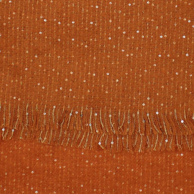 Fashion, accesorii si bijuterii - Femei - Accesorii femei - Esarfe si fulare femei - Esarfa de dama, Buticcochet, casmir, 190 x 65 cm, cu paiete, Caramiziu - ES2724 - Infinity.ro