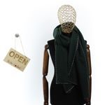 Fashion, accesorii si bijuterii - Femei - Accesorii femei - Esarfe si fulare femei - Esarfa de dama, Buticcochet, casmir, 190 x 65 cm, Verde inchis - ES2729 - Infinity.ro