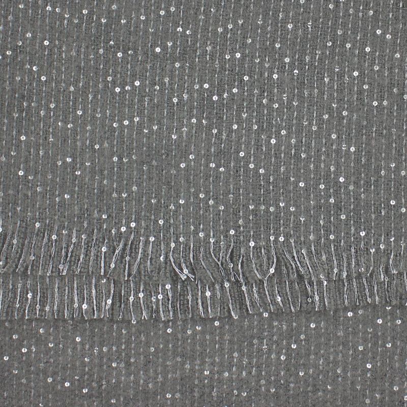 Fashion, accesorii si bijuterii - Femei - Accesorii femei - Esarfe si fulare femei - Esarfa de dama, Buticcochet, casmir, 190 x 65 cm, cu paiete, Gri - ES2727 - Infinity.ro
