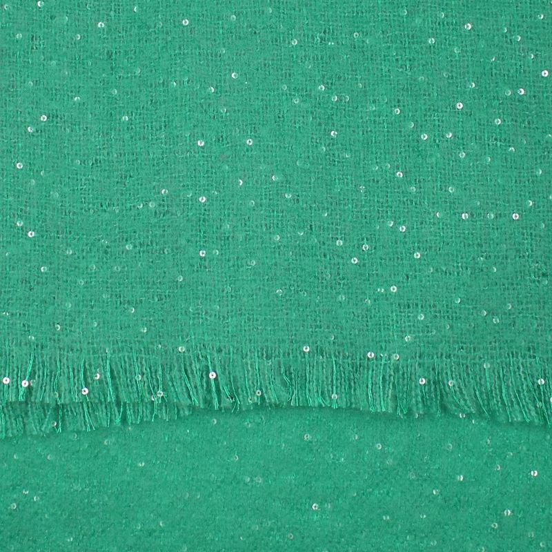 Fashion, accesorii si bijuterii - Femei - Accesorii femei - Esarfe si fulare femei - Esarfa de dama, Buticcochet, casmir, 190 x 65 cm, cu paiete, Verde - ES2725 - Infinity.ro