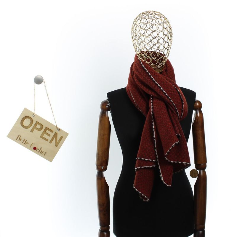 Fashion, accesorii si bijuterii - Femei - Accesorii femei - Esarfe si fulare femei - Esarfa de dama, Buticcochet, casmir, 190 x 65 cm, Rosu - ES2734 - Infinity.ro