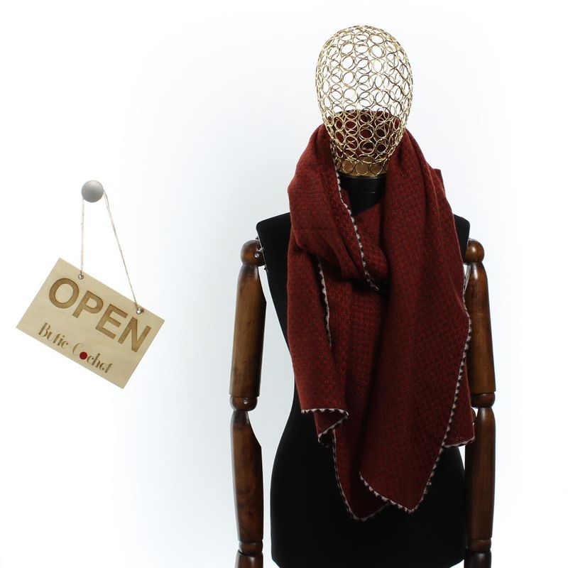 Fashion, accesorii si bijuterii - Femei - Accesorii femei - Esarfe si fulare femei - Esarfa de dama, Buticcochet, casmir, 190 x 65 cm, Rosu - ES2734 - Infinity.ro