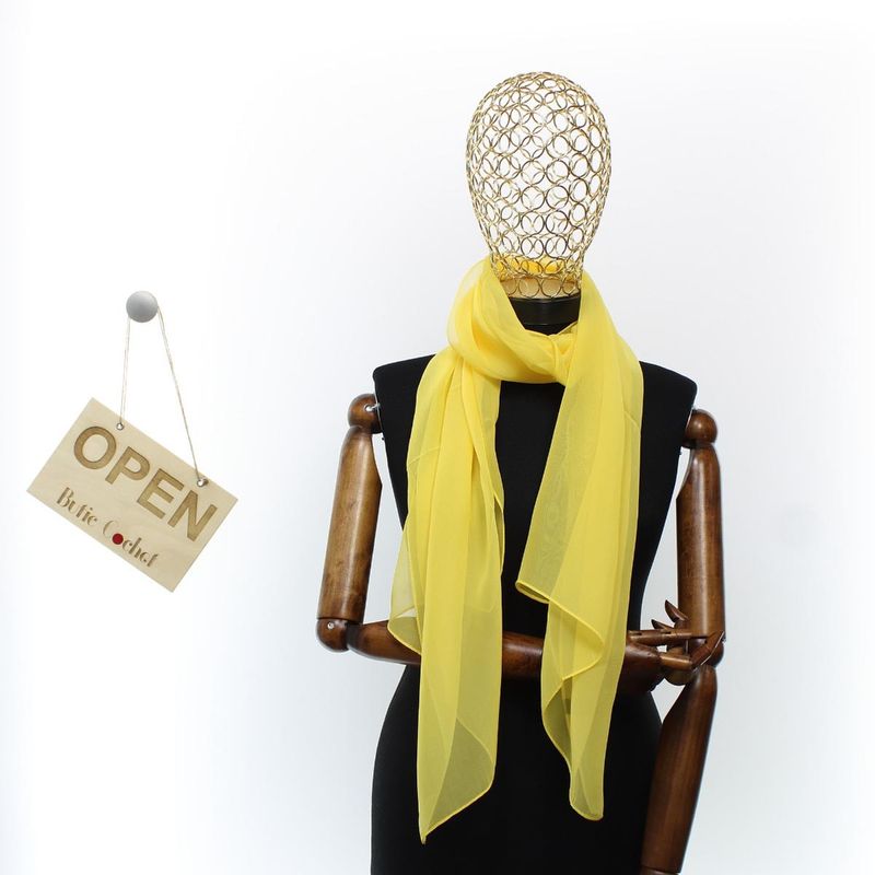 Fashion, accesorii si bijuterii - Femei - Accesorii femei - Esarfe si fulare femei - Esarfa de dama, uni, ButicCochet, 80% poliester 20% vascoza, Galben - ES2929 - Infinity.ro