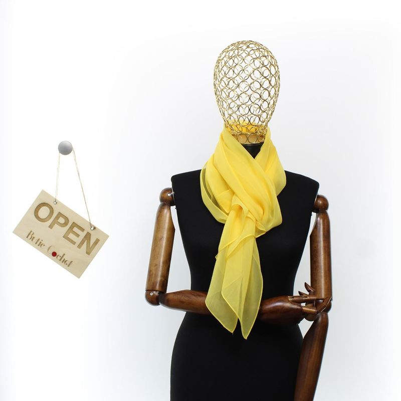 Fashion, accesorii si bijuterii - Femei - Accesorii femei - Esarfe si fulare femei - Esarfa de dama, uni, ButicCochet, 80% poliester 20% vascoza, Galben - ES2929 - Infinity.ro