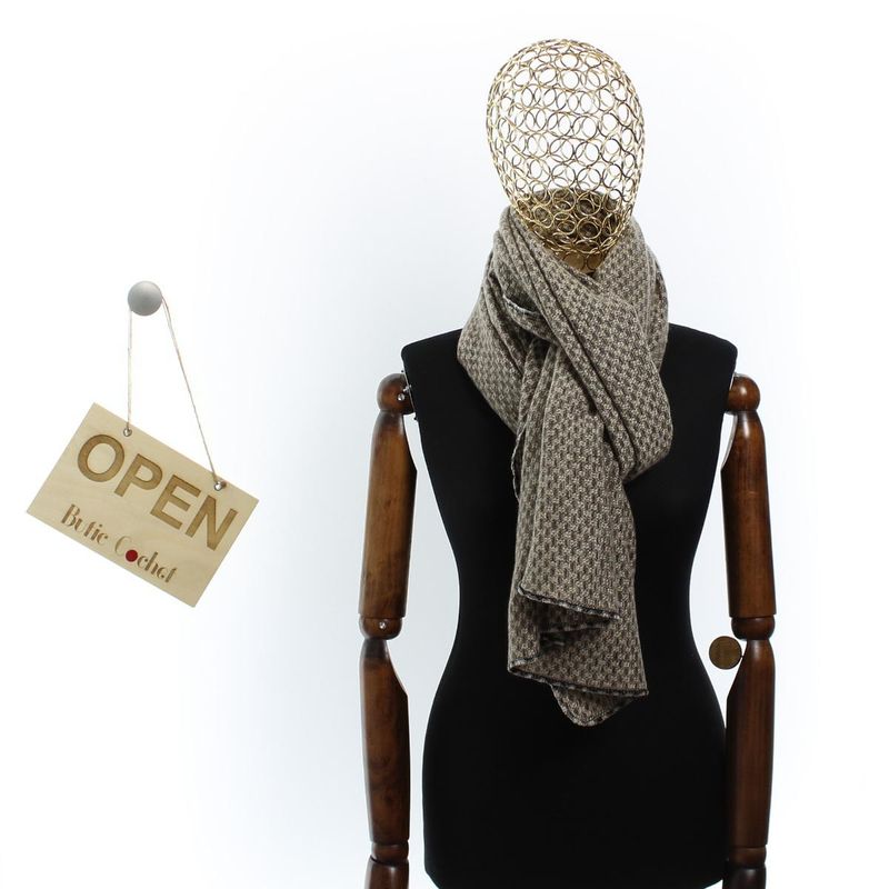 Fashion, accesorii si bijuterii - Femei - Accesorii femei - Esarfe si fulare femei - Esarfa de dama, Buticcochet, casmir, 190 x 65 cm, Bej - ES2738 - Infinity.ro