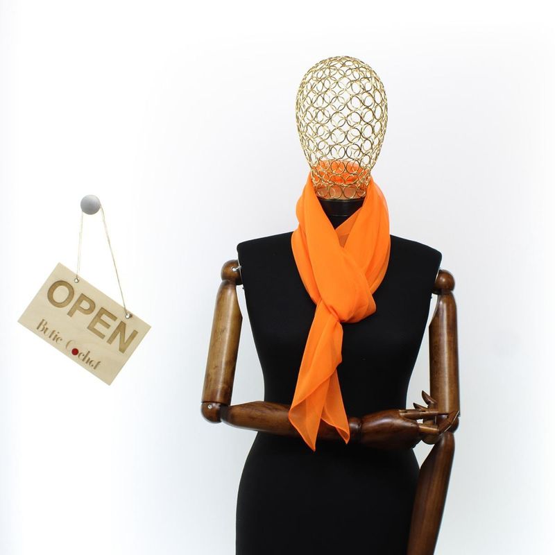 Fashion, accesorii si bijuterii - Femei - Accesorii femei - Esarfe si fulare femei - Esarfa de dama, uni, ButicCochet, 80% poliester 20% vascoza, Portocaliu - ES2927 - Infinity.ro