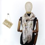 Fashion, accesorii si bijuterii - Femei - Accesorii femei - Esarfe si fulare femei - Esarfa de dama, cu floricele, ButicCochet, 70% poliester 30% vascoza, Crem - ES2938 - Infinity.ro