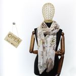 Fashion, accesorii si bijuterii - Femei - Accesorii femei - Esarfe si fulare femei - Esarfa de dama, cu floricele, ButicCochet, 70% poliester 30% vascoza, Crem - ES2938 - Infinity.ro