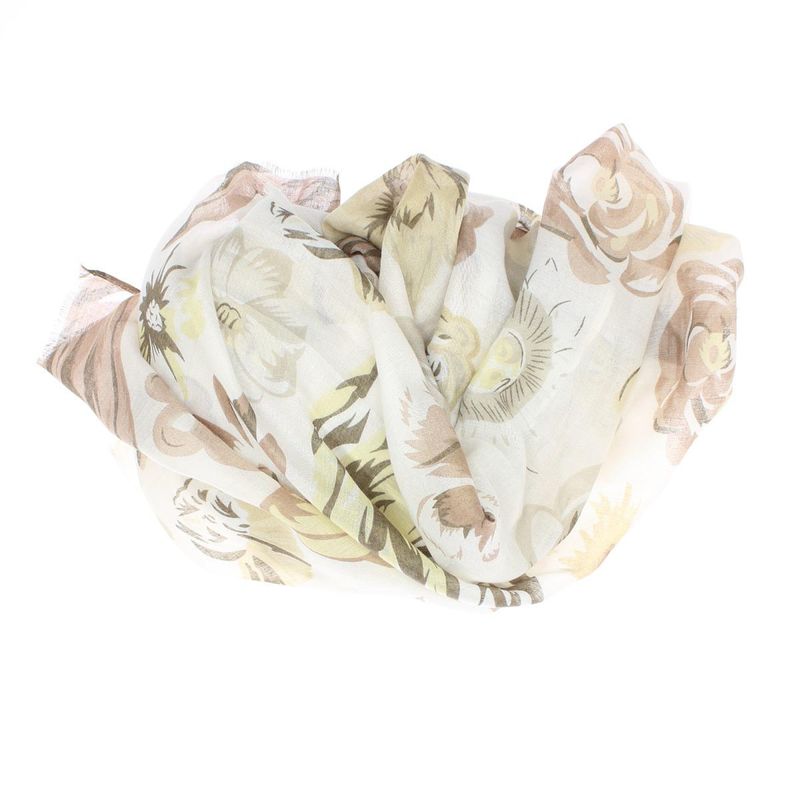 Fashion, accesorii si bijuterii - Femei - Accesorii femei - Esarfe si fulare femei - Esarfa de dama, cu floricele, ButicCochet, 70% poliester 30% vascoza, Crem - ES2938 - Infinity.ro