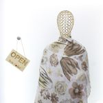Fashion, accesorii si bijuterii - Femei - Accesorii femei - Esarfe si fulare femei - Esarfa de dama, cu floricele, ButicCochet, 70% poliester 30% vascoza, Crem - ES2938 - Infinity.ro