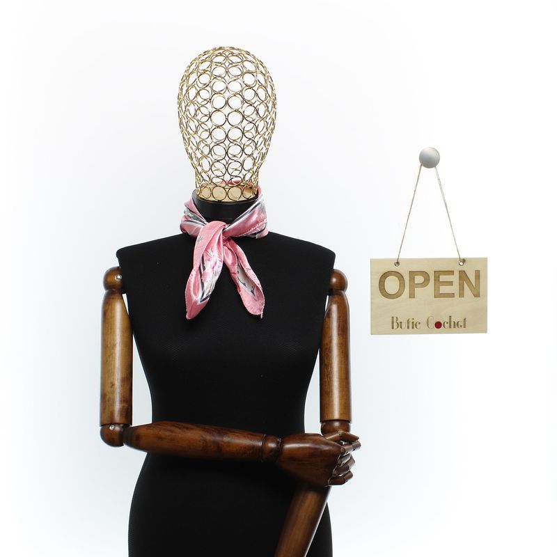Fashion, accesorii si bijuterii - Femei - Accesorii femei - Esarfe si fulare femei - Batic de dama, 50 x 50 cm, ButicCochet, din satin, multicolor - ES2570 - Infinity.ro