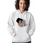 Fashion, accesorii si bijuterii - Femei - Imbracaminte femei - Hanorace femei - Hanorac Femei Cartea Junglei Mowgli Baby Tiger, alb, marime 2XL - Infinity.ro