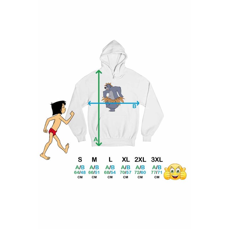 Fashion, accesorii si bijuterii - Femei - Imbracaminte femei - Hanorace femei - Hanorac Femei Cartea Junglei Baloo, alb, marime 2XL - Infinity.ro