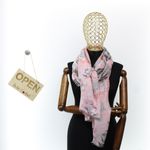 Fashion, accesorii si bijuterii - Femei - Accesorii femei - Esarfe si fulare femei - Esarfa de dama, cu floricele, ButicCochet, 70% poliester 30% vascoza, Roz - ES2939 - Infinity.ro