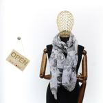 Fashion, accesorii si bijuterii - Femei - Accesorii femei - Esarfe si fulare femei - Esarfa de dama, cu floricele, ButicCochet, 70% poliester 30% vascoza, Gri - ES2943 - Infinity.ro