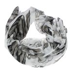 Fashion, accesorii si bijuterii - Femei - Accesorii femei - Esarfe si fulare femei - Esarfa de dama, cu floricele, ButicCochet, 70% poliester 30% vascoza, Gri - ES2943 - Infinity.ro