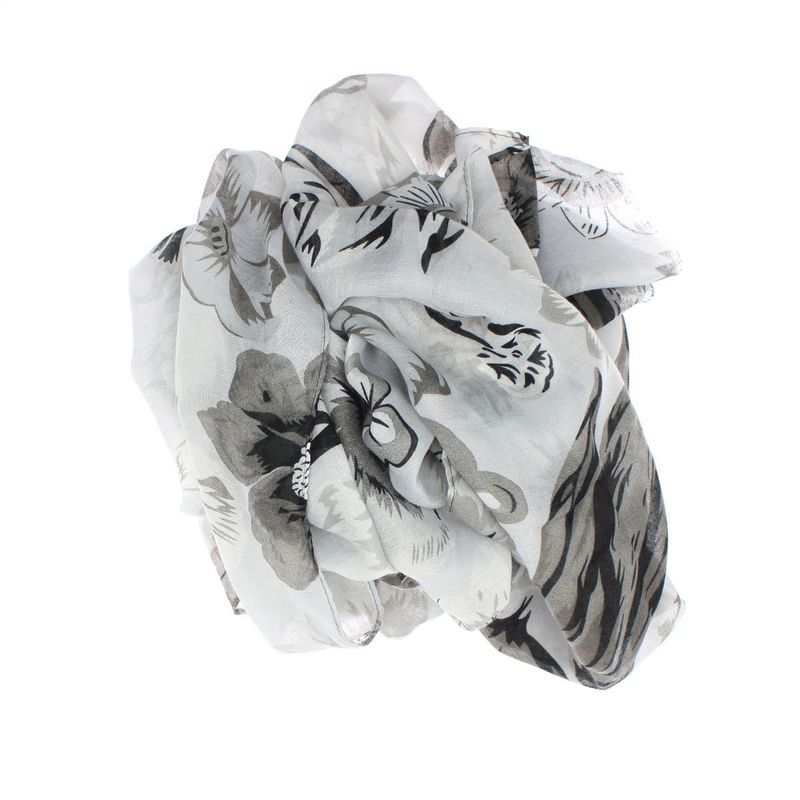 Fashion, accesorii si bijuterii - Femei - Accesorii femei - Esarfe si fulare femei - Esarfa de dama, cu floricele, ButicCochet, 70% poliester 30% vascoza, Gri - ES2943 - Infinity.ro
