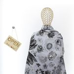 Fashion, accesorii si bijuterii - Femei - Accesorii femei - Esarfe si fulare femei - Esarfa de dama, cu floricele, ButicCochet, 70% poliester 30% vascoza, Gri - ES2943 - Infinity.ro