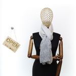 Fashion, accesorii si bijuterii - Femei - Accesorii femei - Esarfe si fulare femei - Esarfa de dama, cu model liniar, ButicCochet, 70% poliester 30% vascoza, Gri - ES2949 - Infinity.ro