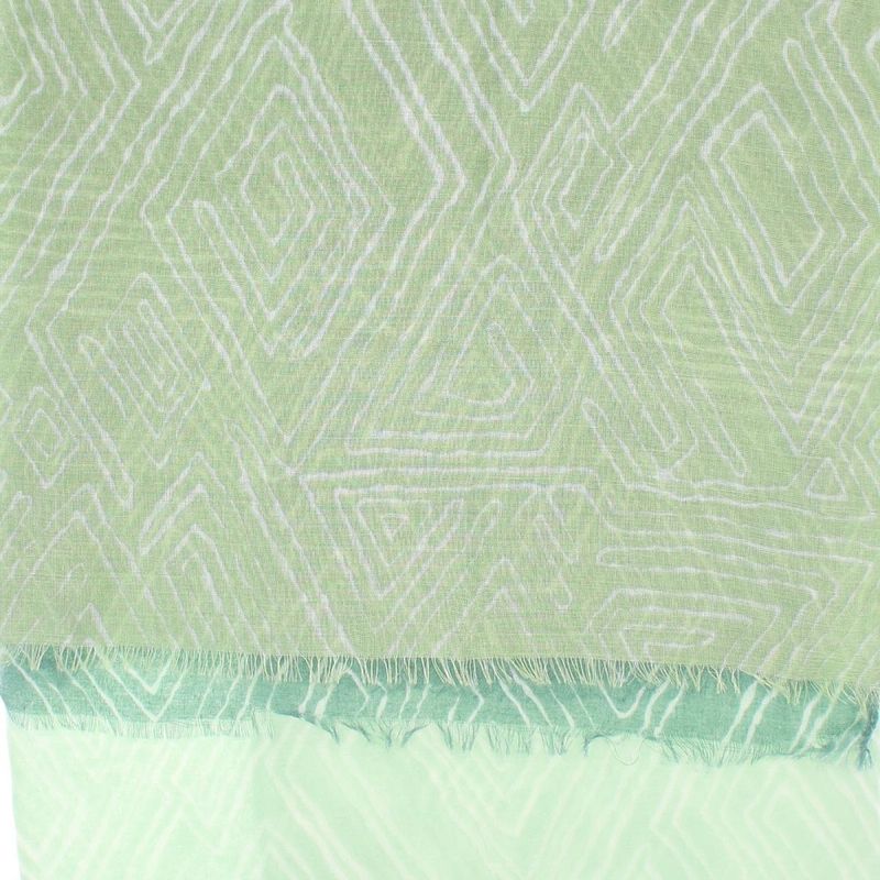 Fashion, accesorii si bijuterii - Femei - Accesorii femei - Esarfe si fulare femei - Esarfa de dama, cu model liniar, ButicCochet, 70% poliester 30% vascoza, verde - ES2948 - Infinity.ro