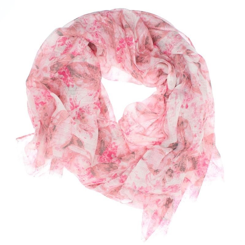 Fashion, accesorii si bijuterii - Femei - Accesorii femei - Esarfe si fulare femei - Esarfa de dama, ButicCochet, 70% poliester 30% vascoza,cu flori, Roz - ES2957 - Infinity.ro