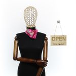 Fashion, accesorii si bijuterii - Femei - Accesorii femei - Esarfe si fulare femei - Batic de dama, 50 x 50 cm, ButicCochet, din satin, multicolor - ES2600 - Infinity.ro