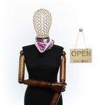 Fashion, accesorii si bijuterii - Femei - Accesorii femei - Esarfe si fulare femei - Batic de dama, 50 x 50 cm, ButicCochet, din satin, multicolor - ES2602 - Infinity.ro