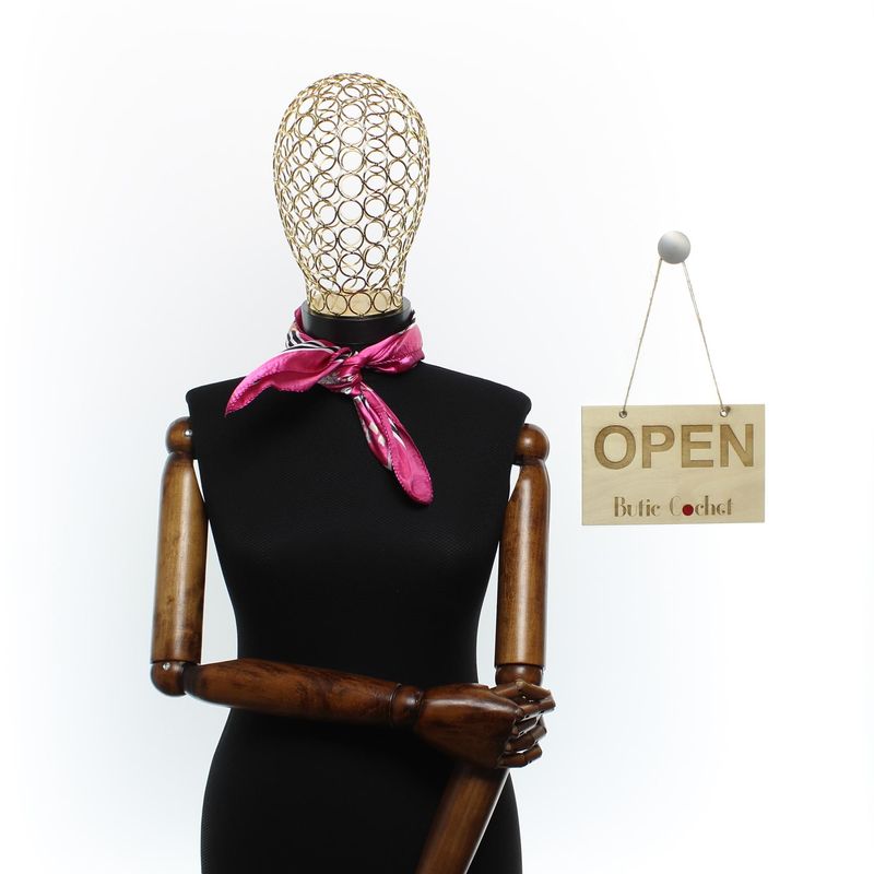 Fashion, accesorii si bijuterii - Femei - Accesorii femei - Esarfe si fulare femei - Batic de dama, 50 x 50 cm, ButicCochet, din satin, multicolor - ES2600 - Infinity.ro