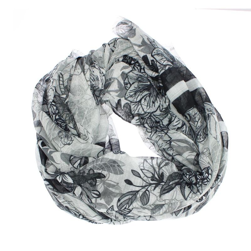 Fashion, accesorii si bijuterii - Femei - Accesorii femei - Esarfe si fulare femei - Esarfa de dama, ButicCochet, 70% poliester 30% vascoza, model floral, Gri - ES2976 - Infinity.ro