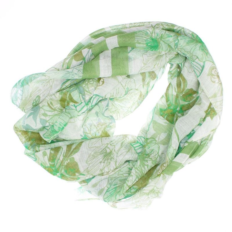 Fashion, accesorii si bijuterii - Femei - Accesorii femei - Esarfe si fulare femei - Esarfa de dama, ButicCochet, 70% poliester 30% vascoza, model floral, Verde - ES2977 - Infinity.ro