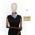 Fashion, accesorii si bijuterii - Femei - Accesorii femei - Esarfe si fulare femei - Batic de dama, 50 x 50 cm, ButicCochet, din satin, multicolor - ES2623 - Infinity.ro