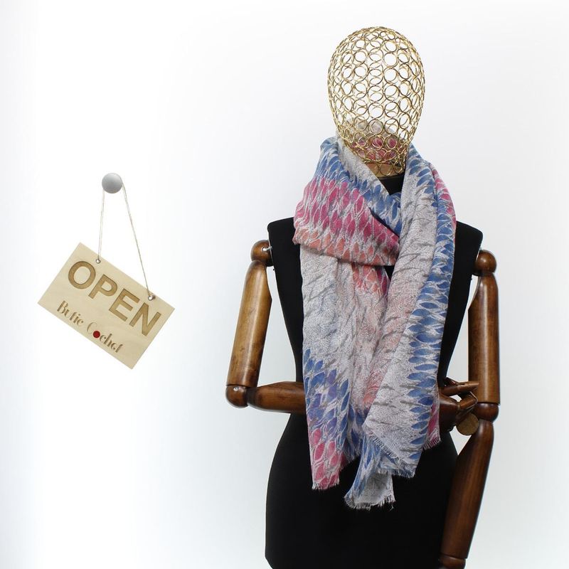 Fashion, accesorii si bijuterii - Femei - Accesorii femei - Esarfe si fulare femei - Esarfa de dama, ButicCochet, 70% poliester 30% vascoza, model stilizat, Roz - ES2981 - Infinity.ro