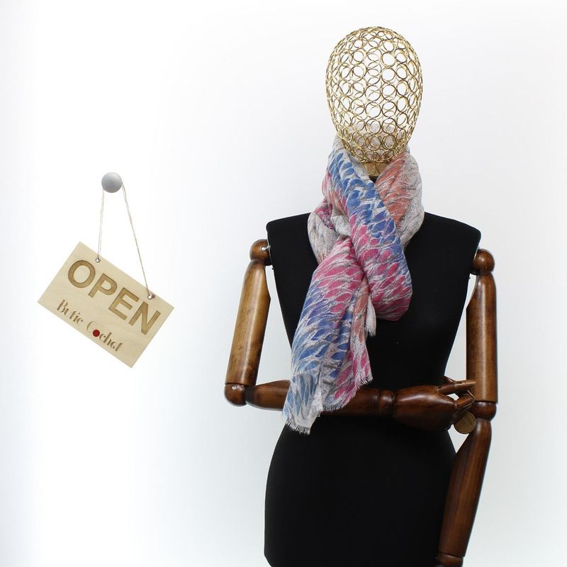 Fashion, accesorii si bijuterii - Femei - Accesorii femei - Esarfe si fulare femei - Esarfa de dama, ButicCochet, 70% poliester 30% vascoza, model stilizat, Roz - ES2981 - Infinity.ro