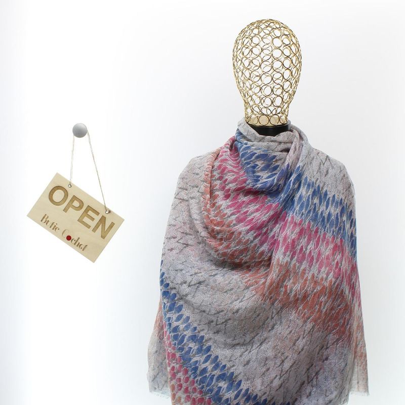 Fashion, accesorii si bijuterii - Femei - Accesorii femei - Esarfe si fulare femei - Esarfa de dama, ButicCochet, 70% poliester 30% vascoza, model stilizat, Roz - ES2981 - Infinity.ro