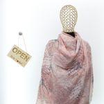 Fashion, accesorii si bijuterii - Femei - Accesorii femei - Esarfe si fulare femei - Esarfa de dama, ButicCochet, 70% poliester 30% vascoza, model cu frunze, Corai - ES2987 - Infinity.ro