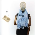 Fashion, accesorii si bijuterii - Femei - Accesorii femei - Esarfe si fulare femei - Esarfa de dama, ButicCochet, 70% poliester 30% vascoza, model cu frunze, Albastru - ES2986 - Infinity.ro