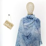 Fashion, accesorii si bijuterii - Femei - Accesorii femei - Esarfe si fulare femei - Esarfa de dama, ButicCochet, 70% poliester 30% vascoza, model cu frunze, Albastru - ES2986 - Infinity.ro