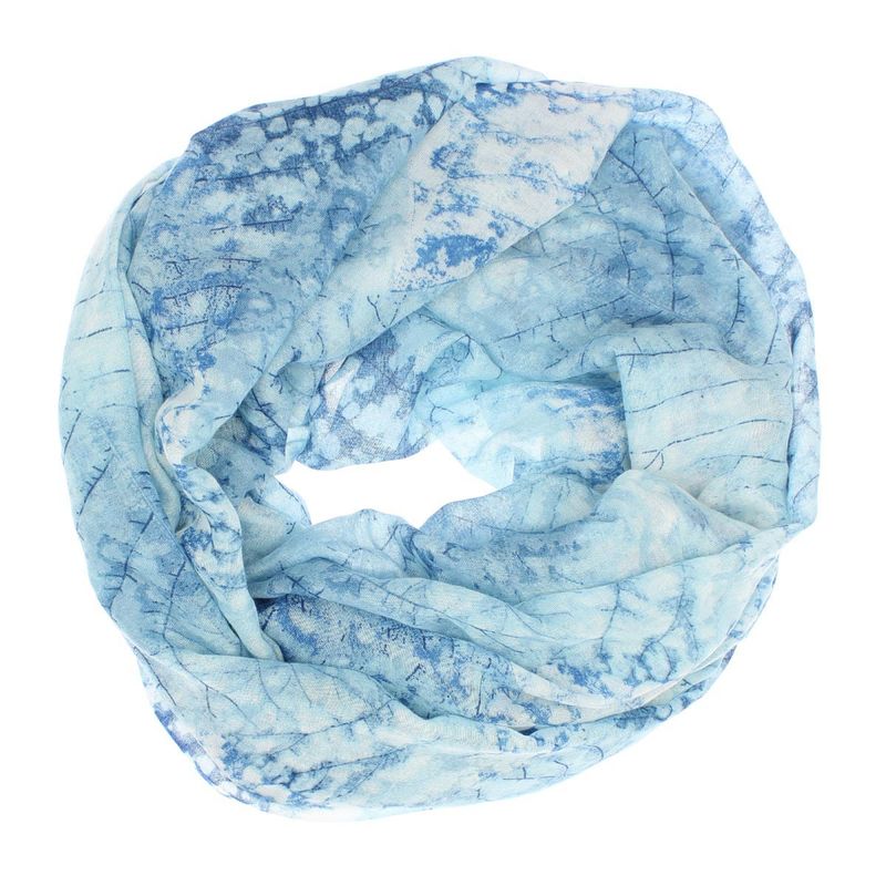Fashion, accesorii si bijuterii - Femei - Accesorii femei - Esarfe si fulare femei - Esarfa de dama, ButicCochet, 70% poliester 30% vascoza, model cu frunze, Albastru - ES2986 - Infinity.ro