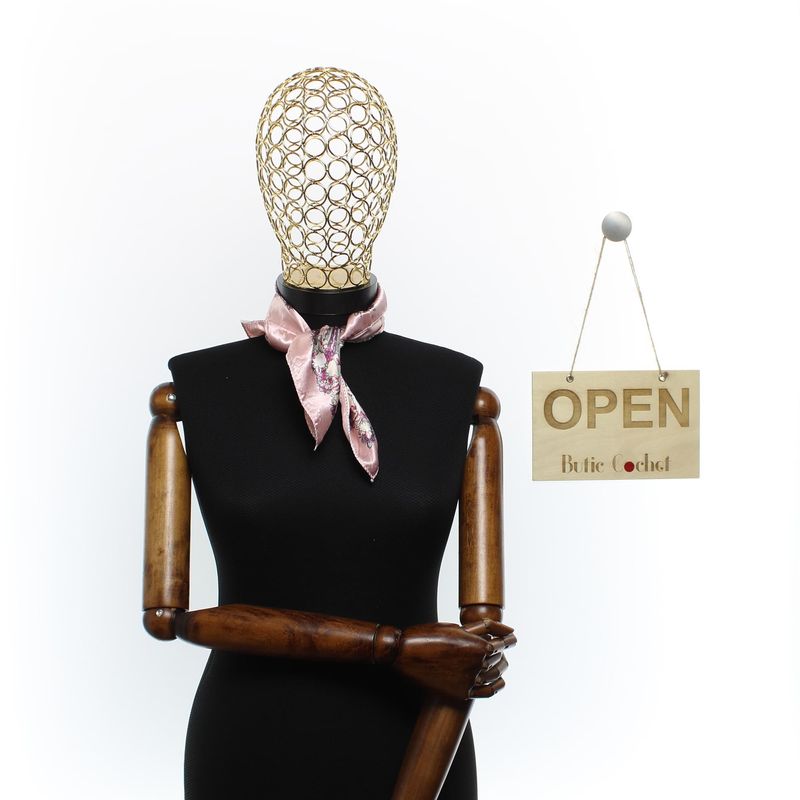 Fashion, accesorii si bijuterii - Femei - Accesorii femei - Esarfe si fulare femei - Batic de dama, 50 x 50 cm, ButicCochet, din satin, multicolor - ES2631 - Infinity.ro