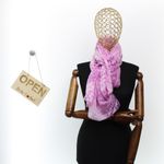 Fashion, accesorii si bijuterii - Femei - Accesorii femei - Esarfe si fulare femei - Esarfa de dama, ButicCochet, 70% poliester 30% vascoza, model cu frunze, Fucsia - ES2989 - Infinity.ro