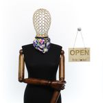 Fashion, accesorii si bijuterii - Femei - Accesorii femei - Esarfe si fulare femei - Batic de dama, 50 x 50 cm, ButicCochet, din satin, multicolor - ES2633 - Infinity.ro