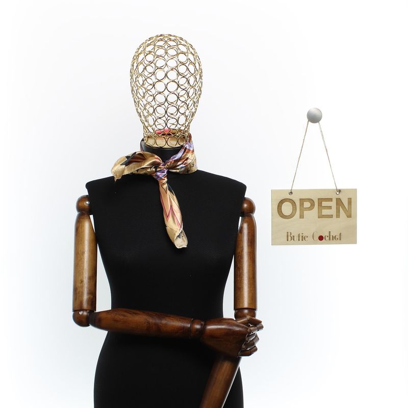 Fashion, accesorii si bijuterii - Femei - Accesorii femei - Esarfe si fulare femei - Batic de dama, 50 x 50 cm, ButicCochet, din satin, multicolor - ES2638 - Infinity.ro