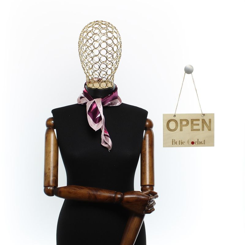 Fashion, accesorii si bijuterii - Femei - Accesorii femei - Esarfe si fulare femei - Batic de dama, 50 x 50 cm, ButicCochet, din satin, multicolor - ES2644 - Infinity.ro